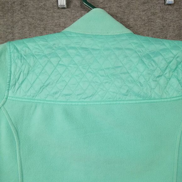 Talbots Quilt Detail Fleece Full Zip Jacket Women's Petite Small Green - Picture 10 of 12